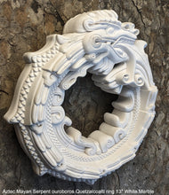 Load image into Gallery viewer, Serpent ouroboros Quetzalcoaltl ring Aztec Maya Artifact Carved Sculpture wall plaque relief 13" www.Neo-Mfg.com