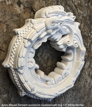 Load image into Gallery viewer, Serpent ouroboros Quetzalcoaltl ring Aztec Maya Artifact Carved Sculpture wall plaque relief 13" www.Neo-Mfg.com