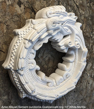 Load image into Gallery viewer, Serpent ouroboros Quetzalcoaltl ring Aztec Maya Artifact Carved Sculpture wall plaque relief 13" www.Neo-Mfg.com