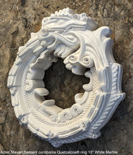 Load image into Gallery viewer, Serpent ouroboros Quetzalcoaltl ring Aztec Maya Artifact Carved Sculpture wall plaque relief 13" www.Neo-Mfg.com