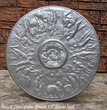 Load image into Gallery viewer, Roman Greek Royal disc Parthenon plate shield Sculptural wall relief plaque www.Neo-Mfg.com 13" museum reproduction