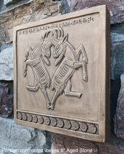 Load image into Gallery viewer, Assyrian Persian confronted ibexes Persepolis carvings Sculpture reproduction art 8" www.Neo-Mfg.com Museum Reproduction