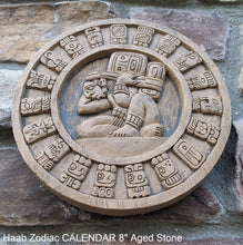 Load image into Gallery viewer, MAYAN AZTEC Haab Zodiac CALENDAR Sculptural wall relief plaque 8&quot; www.Neo-Mfg.com
