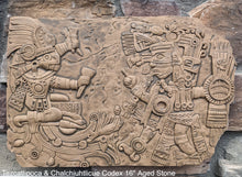 Load image into Gallery viewer, Aztec Maya Artifact Carved Tezcatlipoca & Chalchiuhtlicue Sculpture Statue 16" www.Neo-Mfg.com Wall art Codex