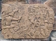 Load image into Gallery viewer, Aztec Maya Artifact Carved Tezcatlipoca & Chalchiuhtlicue Sculpture Statue 16" www.Neo-Mfg.com Wall art Codex