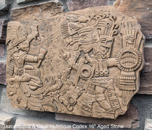 Load image into Gallery viewer, Aztec Maya Artifact Carved Tezcatlipoca & Chalchiuhtlicue Sculpture Statue 16" www.Neo-Mfg.com Wall art Codex