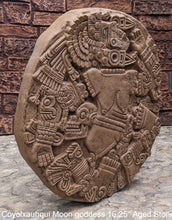 Load image into Gallery viewer, Aztec Maya Artifact Coyolxauhqui Moon goddess Sculpture Statue 16.25" Tall www.Neo-Mfg.com home decor art