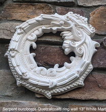 Load image into Gallery viewer, Serpent ouroboros Quetzalcoaltl ring Aztec Maya Artifact Carved Sculpture wall plaque relief 13" www.Neo-Mfg.com