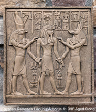 Load image into Gallery viewer, Egyptian Rameses I Anubis & Horus Sculpture Statue www.Neo-mfg.com 11 3/8" Museum reproduction