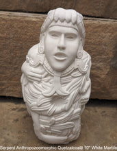 Load image into Gallery viewer, Serpent Anthropozoomorphic Quetzalcoaltl standing human form Aztec Maya Artifact Carved Sculpture Statue 10" www.Neo-Mfg.com