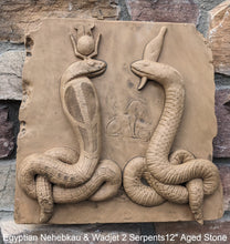 Load image into Gallery viewer, Egyptian Nehebkau & Wadjet 2 Serpents Artifact Carved Sculpture Statue 12" www.Neo-Mfg.com Museum reproduction