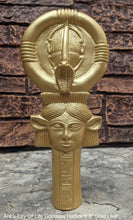 Load image into Gallery viewer, Egyptian Ankh Key Of Life Goddess Hathor sculpture carving www.NEO-MFG.com 9.8"