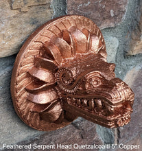 Load image into Gallery viewer, History Feathered Serpent Head of Quetzalcoaltl Aztec Maya Artifact Carved Sculpture Statue 5" www.Neo-Mfg.com