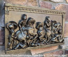 Load image into Gallery viewer, Alexander the Great Sarcophagus Battle Scene Sculpture museum reproduction art 15.75" www.Neo-Mfg.com home decor relief