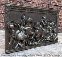 Load image into Gallery viewer, Alexander the Great Sarcophagus Battle Scene Sculpture museum reproduction art 15.75" www.Neo-Mfg.com home decor relief