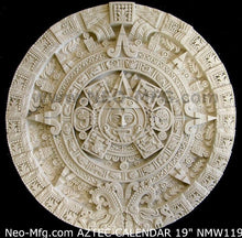 Load image into Gallery viewer, History MAYAN AZTEC CALENDAR Sculptural wall relief plaque 19" Museum Quality Neo-Mfg