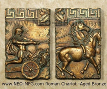 Load image into Gallery viewer, Charge of the Roman Charioteer Sculpture Statue White finish Chariot Horse 2pc Neo-mfg m4