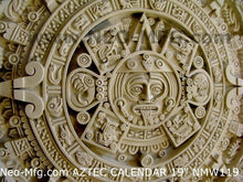 Load image into Gallery viewer, History MAYAN AZTEC CALENDAR Sculptural wall relief plaque 19" Museum Quality Neo-Mfg