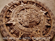 Load image into Gallery viewer, History MAYAN AZTEC CALENDAR Sculptural wall relief plaque 19" Museum Quality Neo-Mfg