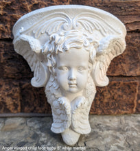 Load image into Gallery viewer, Angel winged child face baby corbel wall sconce shelf 8" sculpture www.NEO-MFG.com