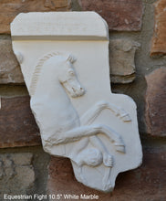 Load image into Gallery viewer, Roman Greek Equestrian Fight fragment frieze Artifact Carved Sculpture Statue www.Neo-Mfg.com 10.5" Museum Reproduction j27