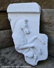 Load image into Gallery viewer, Roman Greek Equestrian Fight fragment frieze Artifact Carved Sculpture Statue www.Neo-Mfg.com 10.5" Museum Reproduction j27
