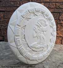Load image into Gallery viewer, MAYAN AZTEC Haab year bearer Zodiac CALENDAR Sculptural wall relief plaque 13" www.Neo-Mfg.com