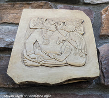 Load image into Gallery viewer, History Aztec Mayan Palenque Glyph Sculptural wall relief plaque 8" www.Neo-Mfg.com
