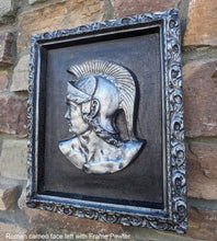 Load image into Gallery viewer, Roman Greek Spartan Bust Sculptural wall relief plaque home decor framed set www.Neo-Mfg.com