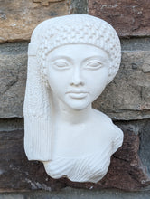 Load image into Gallery viewer, Egyptian Princess of Akhenaton Meritaten bust wall mount relief Sculpture statue www.Neo-Mfg.com Museum Reproduction 6.75"