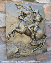 Load image into Gallery viewer, History Napoleon Crossing the Alps Artifact Carved Sculpture Statue wall high relief plaque www.Neo-Mfg.com 12"