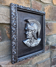 Load image into Gallery viewer, Roman Greek Spartan Bust Sculptural wall relief plaque home decor framed set www.Neo-Mfg.com