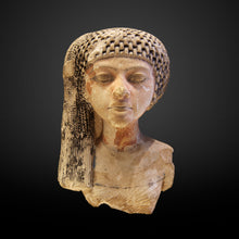 Load image into Gallery viewer, Egyptian Princess of Akhenaton Meritaten bust wall mount relief Sculpture statue www.Neo-Mfg.com Museum Reproduction 6.75"
