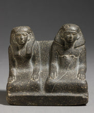 Load image into Gallery viewer, History Egyptian kneeling couple statue Sculpture museum reproduction art 4.3" www.Neo-Mfg.com home decor relief