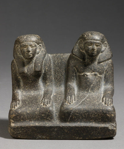 History Egyptian kneeling couple statue Sculpture museum reproduction art 4.3