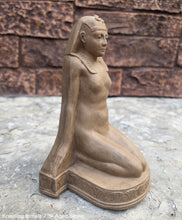 Load image into Gallery viewer, Egyptian kneeling female carving sculpture statue bookend revival Peinlich 7.5" www.NEO-MFG.com sold as one - each