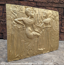 Load image into Gallery viewer, Egyptian King Tut Tutankhamen Throne chair front Sculptural wall relief plaque www.Neo-Mfg.com 15.25"