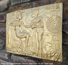 Load image into Gallery viewer, Egyptian King Tut Tutankhamen Throne chair front Sculptural wall relief plaque www.Neo-Mfg.com 15.25"
