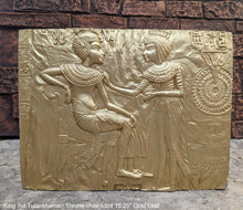 Load image into Gallery viewer, Egyptian King Tut Tutankhamen Throne chair front Sculptural wall relief plaque www.Neo-Mfg.com 15.25"