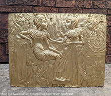 Load image into Gallery viewer, Egyptian King Tut Tutankhamen Throne chair front Sculptural wall relief plaque www.Neo-Mfg.com 15.25"