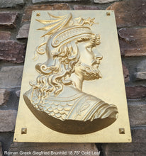 Load image into Gallery viewer, Roman Greek Siegfried Brunhild Song of the Nibelungs German mythology Figure Sculptural Wall frieze plaque relief www.Neo-Mfg.com 18.75"