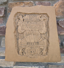Load image into Gallery viewer, MAYAN AZTEC Tlaltlecuhtli Stone Codex Zumarraga Sculptural wall relief plaque Museum Quality www.Neo-Mfg.com 16"