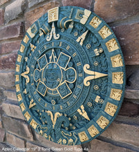 Load image into Gallery viewer, History MAYAN AZTEC CALENDAR Sculptural wall relief plaque 19" Museum Quality Neo-Mfg