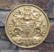 Load image into Gallery viewer, Coat Arms British lion & unicorn horse sculpture wall plaque www.NEO-MFG.com 9.5"