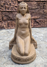Load image into Gallery viewer, Egyptian kneeling female carving sculpture statue bookend revival Peinlich 7.5" www.NEO-MFG.com sold as one - each