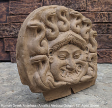 Load image into Gallery viewer, History Roman Greek Antefissa (Antefix) Medusa Gorgon Artifact Carved Sculpture Statue 12" www.Neo-Mfg.com
