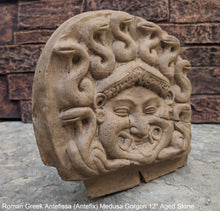 Load image into Gallery viewer, History Roman Greek Antefissa (Antefix) Medusa Gorgon Artifact Carved Sculpture Statue 12" www.Neo-Mfg.com