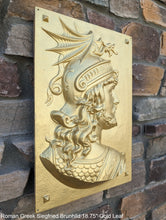 Load image into Gallery viewer, Roman Greek Siegfried Brunhild Song of the Nibelungs German mythology Figure Sculptural Wall frieze plaque relief www.Neo-Mfg.com 18.75"