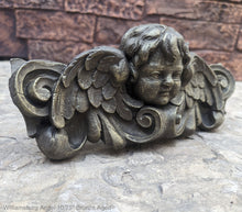 Load image into Gallery viewer, Williamsburg Angel winged child face baby corbel wall sconce shelf 10.75" sculpture www.NEO-MFG.com