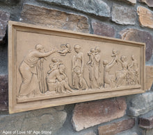 Load image into Gallery viewer, Roman Greek Thorvaldsen The Ages of Love 1824 Cherub nursery plaque wall relief www.Neo-Mfg.com 18"